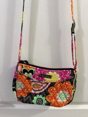 Vera Bradley Pink Orange Floral Quilted Crossbody